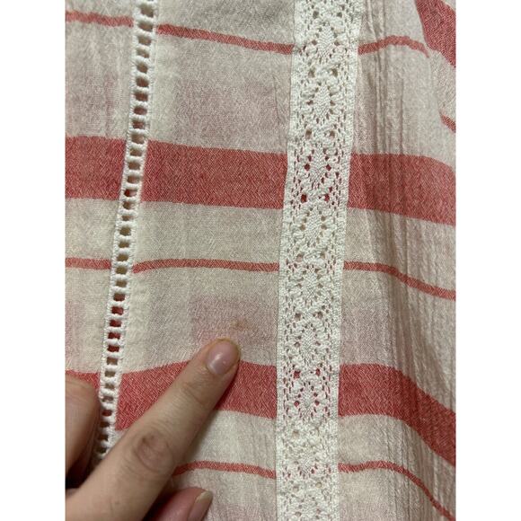 Women’s Matilda Jane White And Red Striped Beach Cover-Up Size Large - Picture 4 of 7